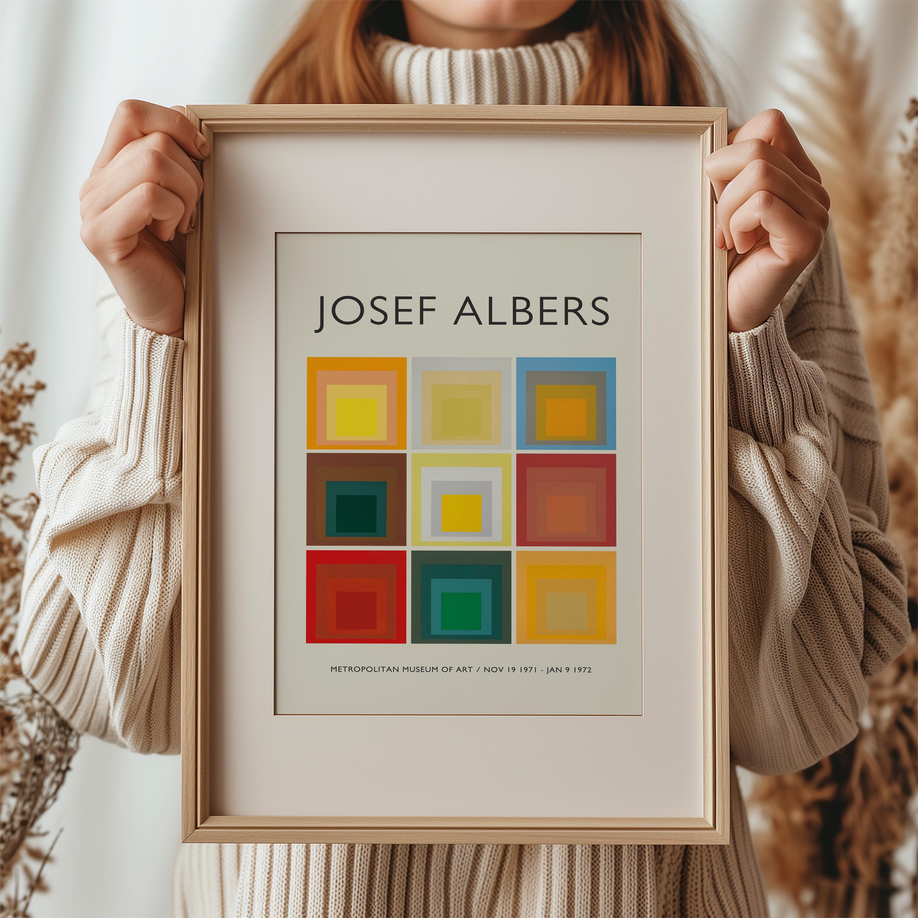 Josef Albers Homage to the Square Collage, Geometric Abstract Mid