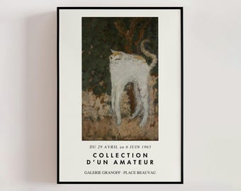 Le Chat Blanc (The White Cat) by Pierre Bonnard 1894 Poster, Vintage French Modern Wall Decor, Retro Wall Decor, Cat Home Decor (A0490)