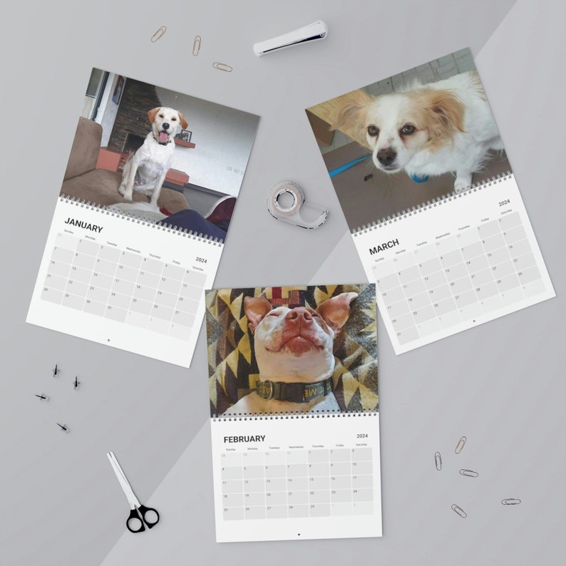 Calendar 2024 Calendar Dog Rescue Calendar Birthday Gift Christmas Gift