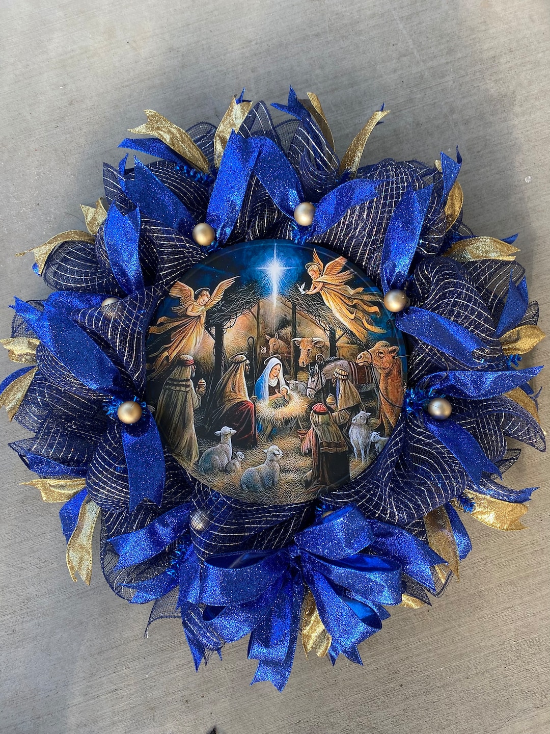 Christmas Nativity Scene Wreath Etsy