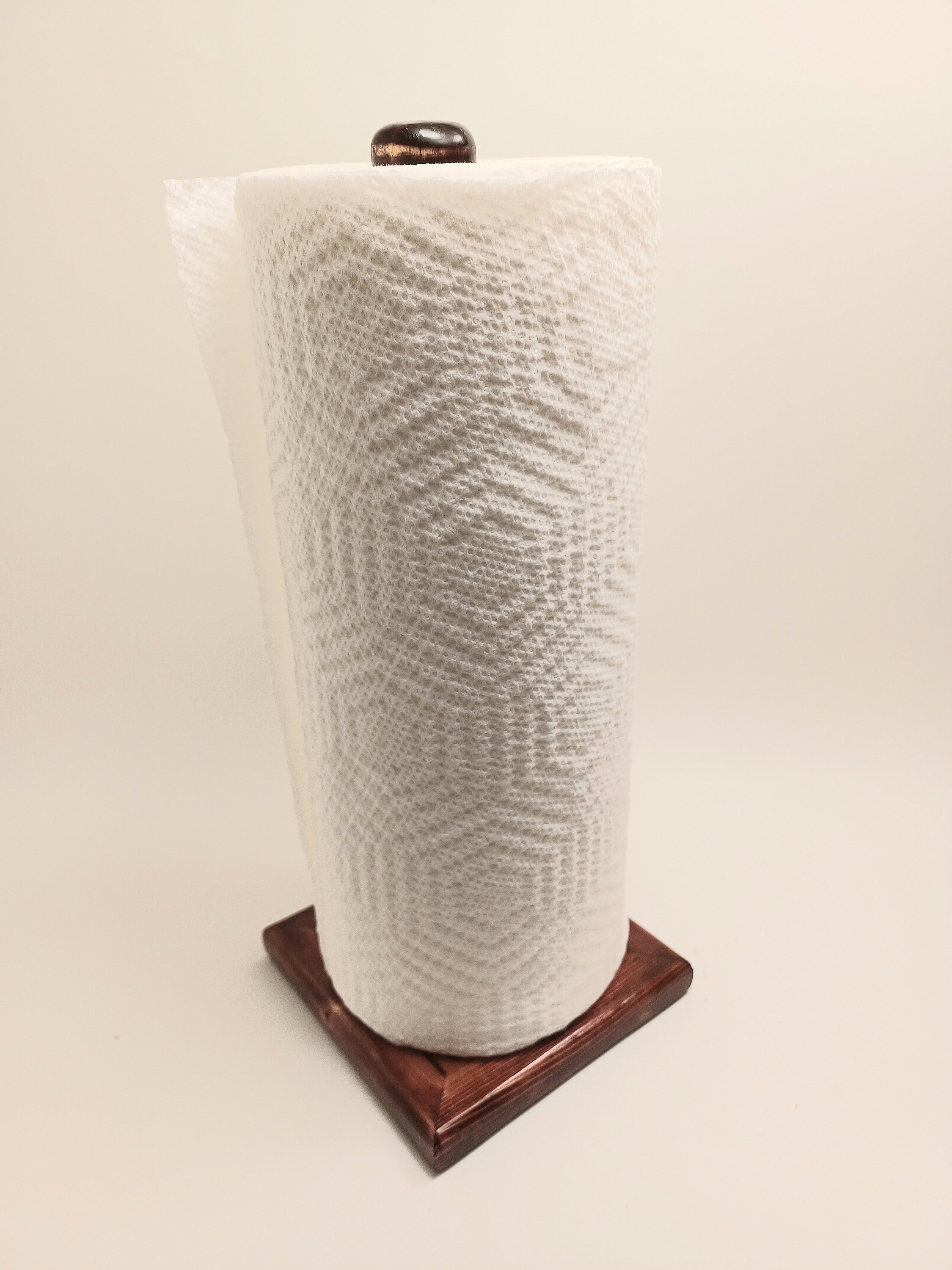 Paper Towel Holder.wooden Upright Standing Counter Top Paper Towel