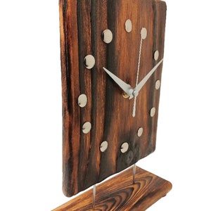 Table Clock. Rustic Modern Desk Clock. Standing Upright Rectangle Shelf ...