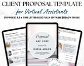 Client Proposal Template for Virtual Assistants, Canva Editable (Digital Download)