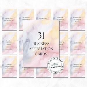Affirmations commerciales à imprimer, affirmations positives, cartes de manifestation, affirmations pour la réussite des affaires, état d'esprit de motivation professionnelle