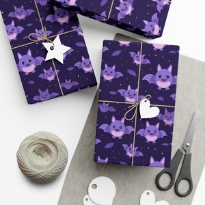 Cute Bat Gift Wrap Paper Halloween Goth Adorable Scary Gothic Eco-Friendly Present