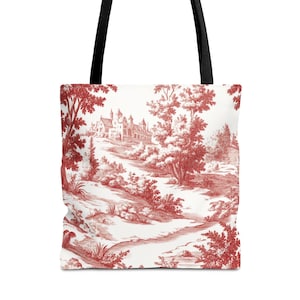 Rot Toile Stoffbeutel | Dekorative Landschaft Modische Tasche | Benutzerdefinierte Geschenkidee für beste Freunde & besondere Anlässe Umweltfreundliches Geschenk Custom