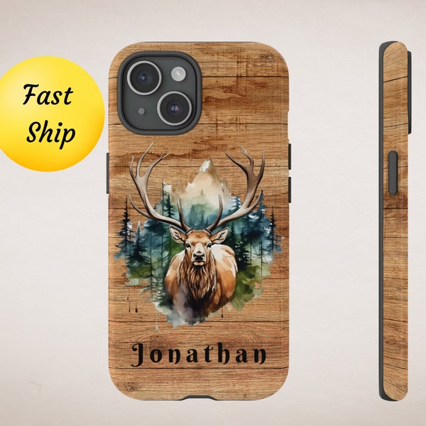 Elk Hunter Personalized iPhone case Samsung case Google case custom cover Personalized Tough Cases Husband, Brother Grandfather gift for him