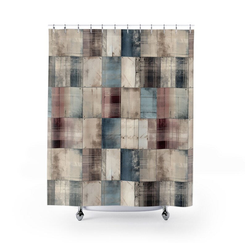 Cottagecore Farmhouse Patchwork Shower Curtain French Country Bath