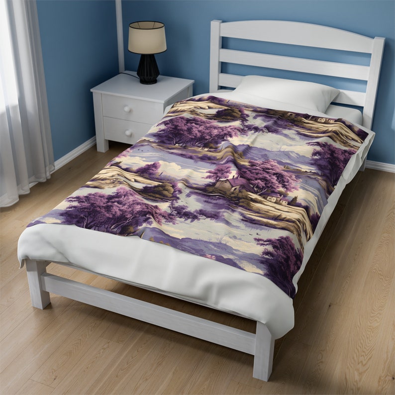 Purple Blanket French Country Throw Children's Blanket Pet Floral