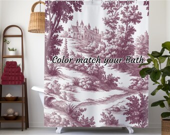 Custom Color Shower Curtain & Bathmat Set | Personalized Bathroom Decor Color Match