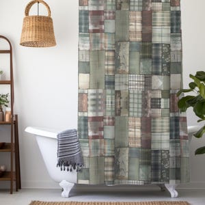 Sage Green Shower Curtain & Bathmat Set Waterproof, Quick-Dry, Non-Slip, Easy Bathroom Upgrade for Boho or Farmhouse Style Easy upgrade idea