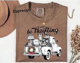 Koszulka Comfort Colors „I'd Rather Be Thrifting” z motywem vintage trucka