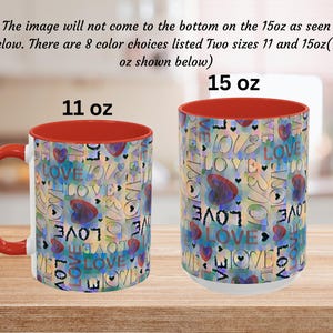 Colorful Love Text Mug Valentine&#39;s Day Coffee Mug 11oz & 15oz Cute Gift for Her or Him couples gift husband gift girlfriend gift romantic