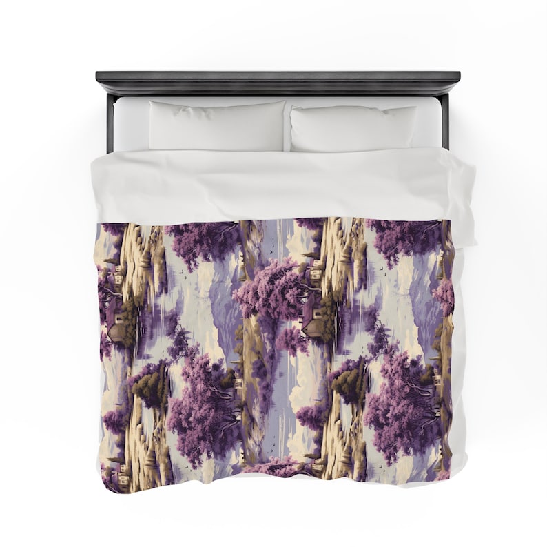 Purple Blanket French Country Throw Children's Blanket Pet Floral