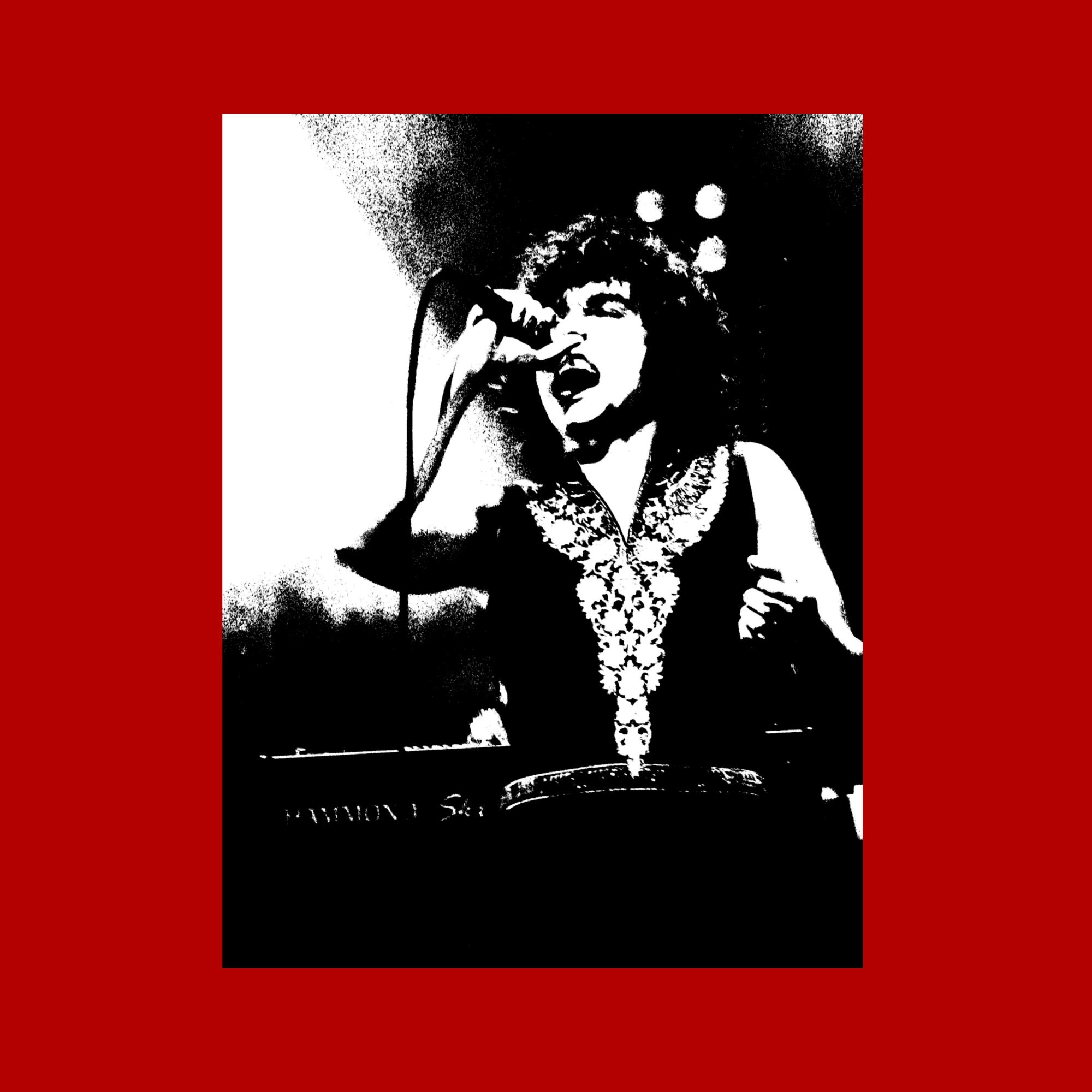 Greta Van Fleet Josh Kiszka Singing Black Stencil Tee Design Sofortiger digitaler Download PNG SVG Transparenter Hintergrund