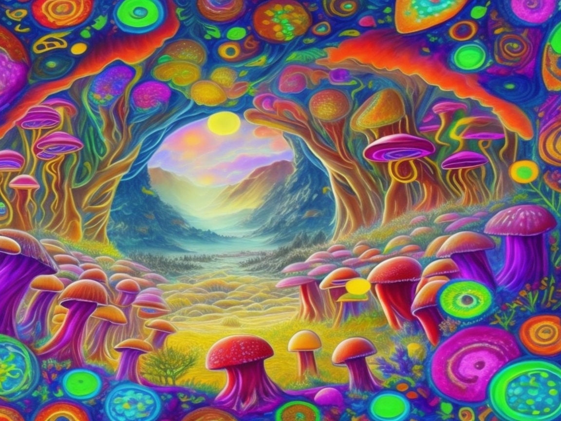 trippy mushroom by justin guse and luke brown and  Stable Diffusion   OpenArt