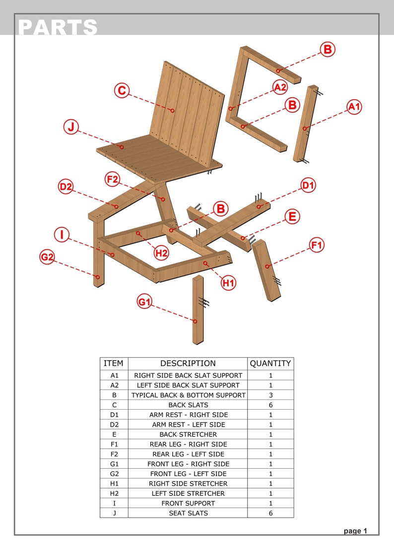 Outdoor Chair PLAN, Chair Digital Plan, DIY Chair Plan, Outdoor Lounge