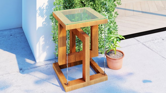 DIYテンセグリティサイドテーブルデジタル設計図、屋外用テーブル