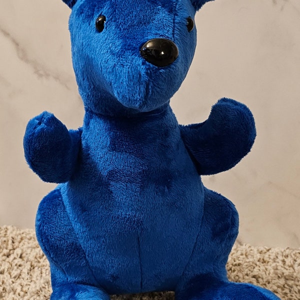 15" tall plush blue kangaroo stuffed