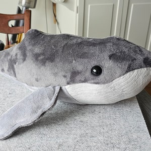 20" long plush humpback whale handmade by me - any colors