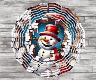 Cata-vento de boneco de neve: Escultura de jardim natalina (Metal, Vários tamanhos)