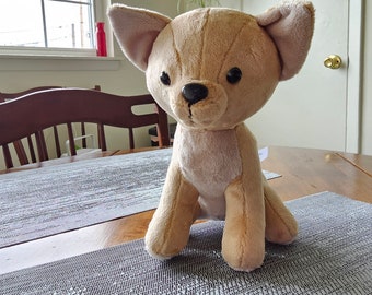 10" tall plush Chihuahua handmade by me - any colors