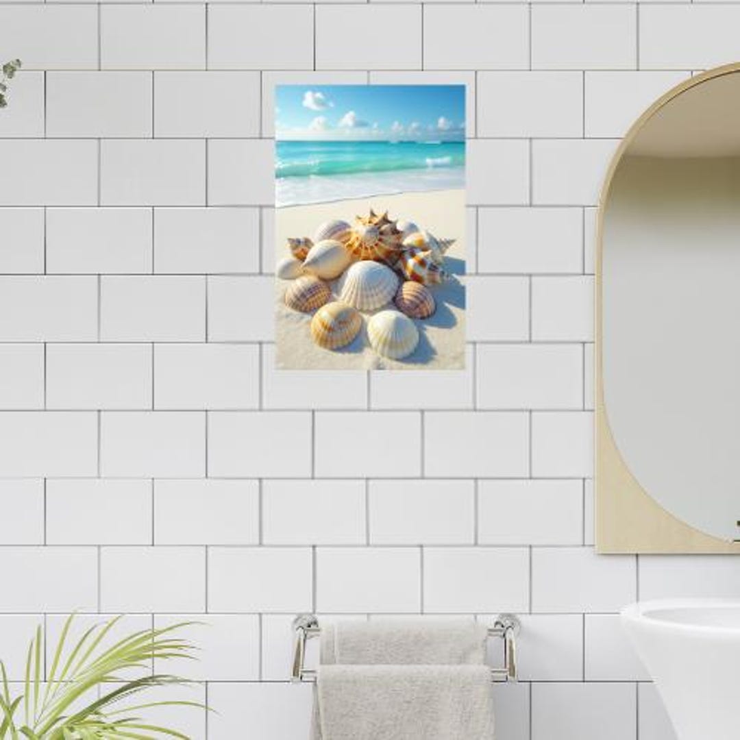 Beach House Seashell Coastal Wall Art - Sign or Magnet - Etsy