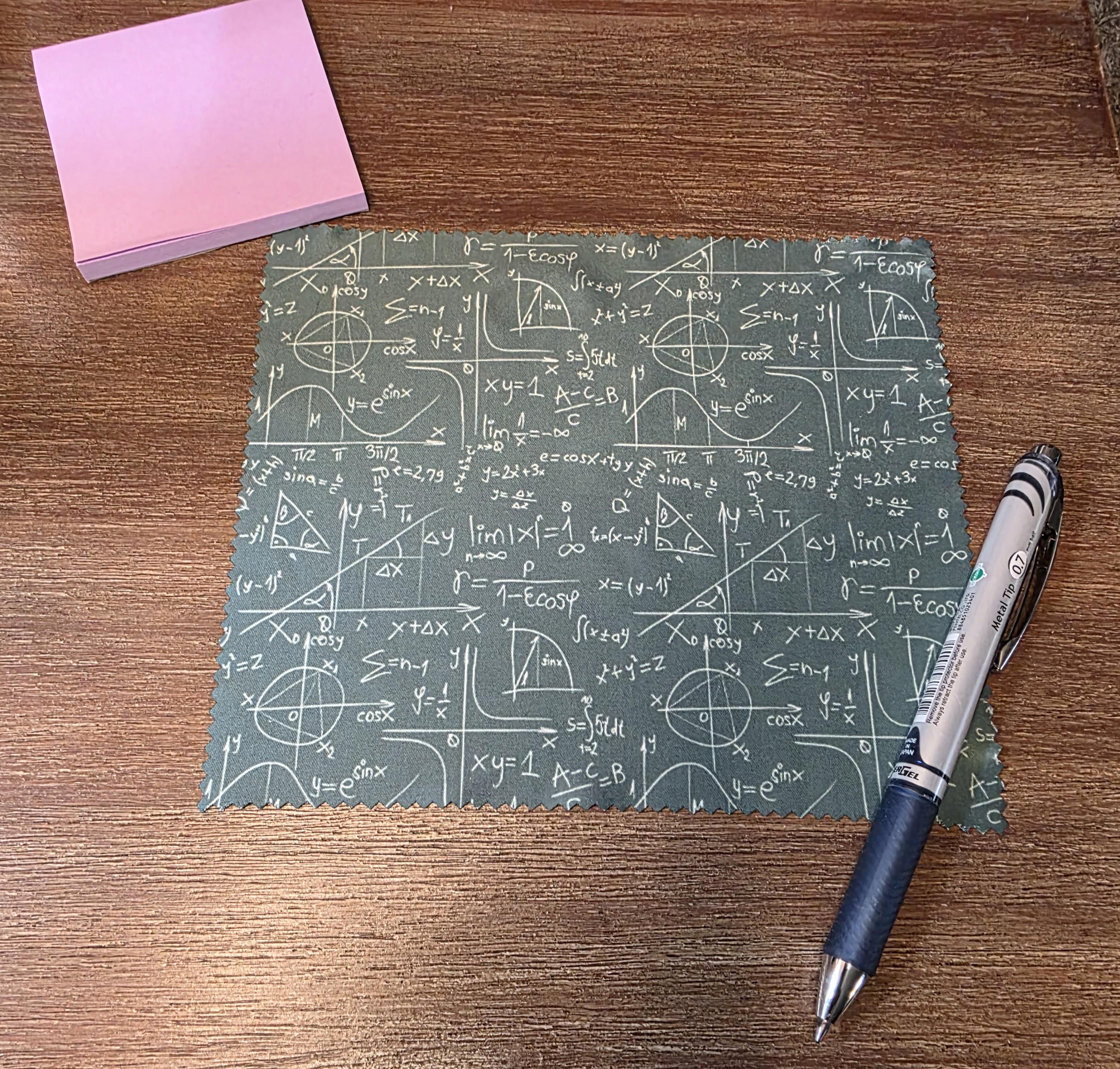 STEM Lens Cloth, Math Formulas on Chalkboard (6x7 Inches) - Etsy