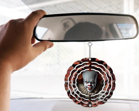 Pennywise Car Charm - Spinning Scary Clown Mirror Ornament - Etsy