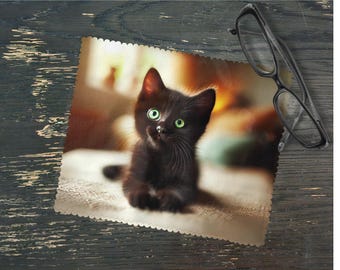 Kitten Lens Cleaning Cloth - Soft Microfiber for Glasses and Cameras