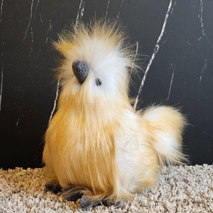 Silkie Plush Chicken, Handmade Stuffed Animal, Farm Toy, Kids Gift, Soft Cuddly Hen, Unique Collectible, Custom Colors