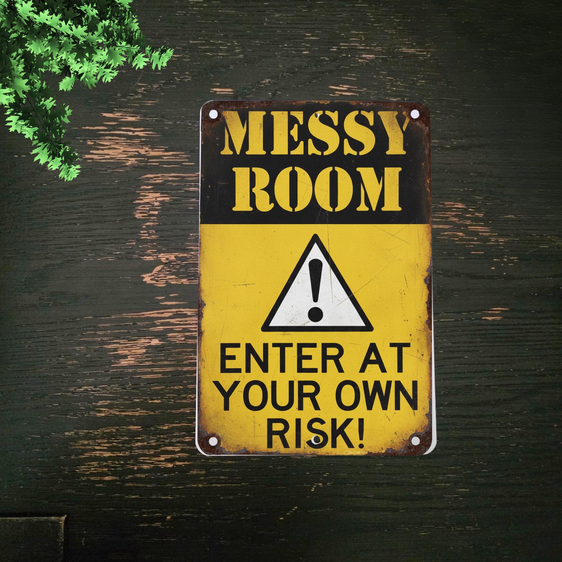 Mess Inside Sign Messy Room Sign – Enter at Your Own Risk Warning Wall Decor - Etsy