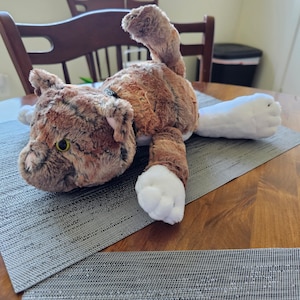 Handmade Plush Cat, Stuffed Kitten Toy, Soft Baby Gift, Kids Pet Companion, Colorful Cuddle Buddy, Unique Handmade Animal