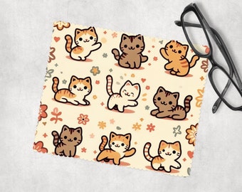 Microvezeldoek Kawaii Cat: speelse lensreiniger voor kittens, 6 x 7 inch