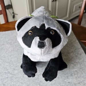 Handmade Plush Raccoon Toy, Masked Bandit Stuffed Animal, Kids Gift, Soft Baby Present, Cozy Cuddle Buddy, Custom Color Option