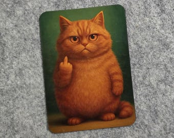 Sarcastic Ginger Cat Magnet - Moody, Funny Fridge Accessory