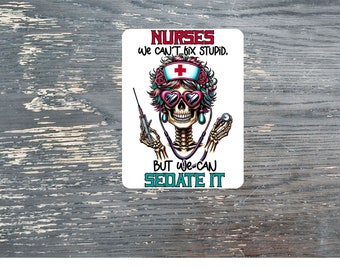 Skeleton Nurse Magnet: Funny Medical Decor (3x4 Inches PVC)