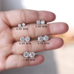 Gold Stud Earrings For Women Solid Gold, Round Moissanite Stud Earrings, Colorless Moissanite Studs, Moissanite Stud Earrings For Men/Women