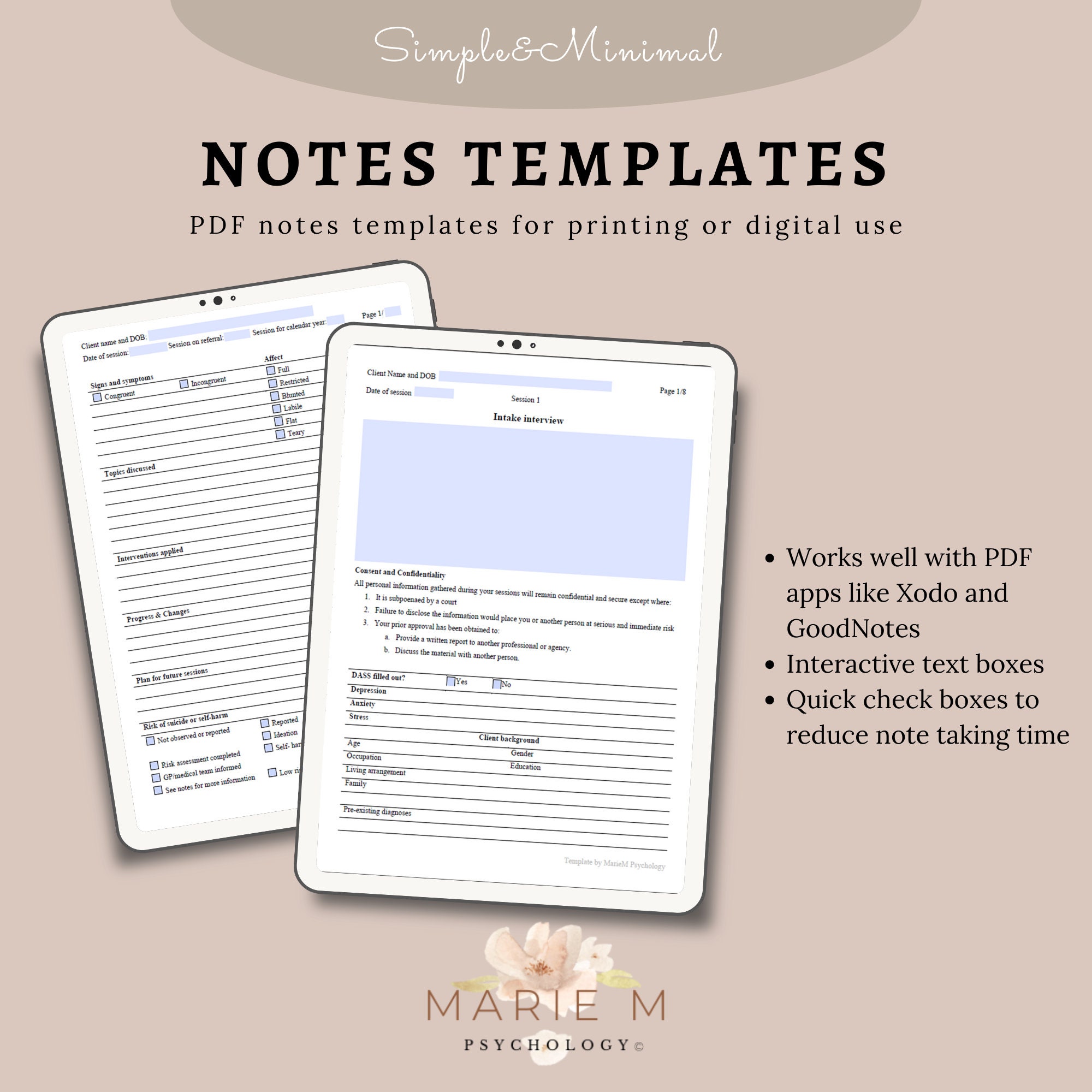 Adults Intake Interview Digital Template for Psychologists and ...