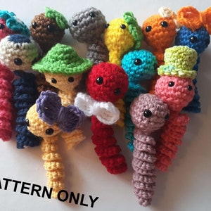 Worry Worm with Accessory Options Crochet Pattern