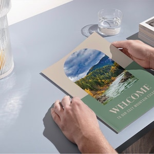 Vacation Rental Welcome Book Template, Mountain Escape Airbnb Vrbo Customizable Editable Book, House Guide, Easy Canva Template for Rentals