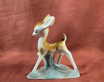 Vintage Bambi Deer Figurine Planter, 50's Walt Disney Bambi, Mid
