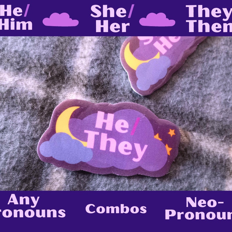 Pronoun Pins - Etsy