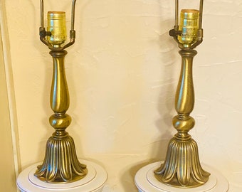 Vintage Brass and Ceramic Table Lamps