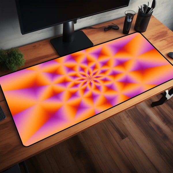 Magical Rotational Illusion Desk Decor: Transform Your Workspace with Geometry Art, Optical Illusion Desk Mat, Geometric Pattern Mat