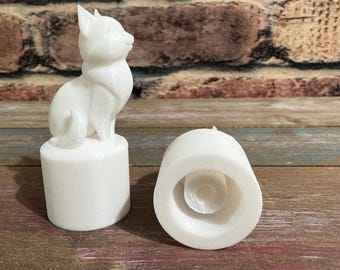 2-Pack Cat-Shaped Toilet Bolt Covers – White Ceramic – Decorative Floor Bowl Knob Caps – Anti-Rust – Easy Install – Fun Animal Design For Bathroom Decor