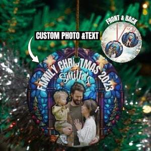 Custom Photo Ornament Both Sides | Tree Decoration Picture | Personalized Photo Gift | Picture Ornament | Christmas Ornament Front And Back