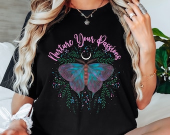 Mystic Moon & Butterfly Phase Shirt,Celestial Boho Vintage Moon Tshirt,Crescent Shirt,Celestial Moon Shirt,Cottagecore,Moon Phase Shirt