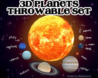 3D || Planetenset | Wegwerpitems voor streaming | VNyan/VTuber Plus/Warudo/Twitch geïntegreerd werpsysteem