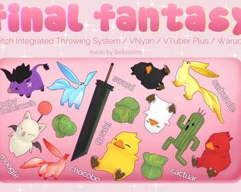 3D || Final Fantasy-set | Wegwerpitems voor streaming | VNyan/VTuber Plus/Warudo/Twitch geïntegreerd werpsysteem